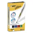 BIC Velleda 1711 Feutres pour Tableau Blanc Effaçables à Sec à Pointe Conique Moyenne - Couleurs Assorties, Etui Carton de 4