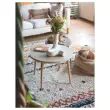Table basse unie upcycl&eacute;e beige mont&eacute;e 