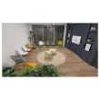 Table basse unie upcyclée couleur camel montée