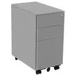 Caisson mobile métallique SLIM L30 cm 2+1 tiroirs alu