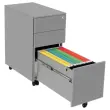 Caisson mobile métallique SLIM L30 cm 2+1 tiroirs alu