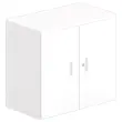 Armoire mélamine 2 portes blanc hauteur 73 cm