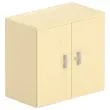 Armoire basse m&eacute;lamine 2 portes 73x80x42cm h&ecirc;tre 