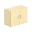 Armoire basse m&eacute;lamine 2 portes 73x100x42cm h&ecirc;tre 