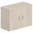Armoire basse mélamine 2 portes 73x100x42cm acacia clair