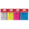 Paquet 50 feuilles de notes adhésives transparentes 75x75 mm blanc