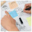 Paquet 50 feuilles de notes adhésives transparentes 75x75 mm blanc