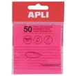 Paquet 50 feuilles de notes adh&eacute;sives transparentes 75x75 mm roses 