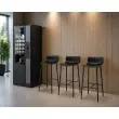 Tabouret haut H 75 cm POPP dossier basnoir 