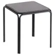 4 tabourets bas métal noirs intérieurs et extérieurs montés