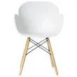 2 fauteuils PETALES pied h&ecirc;tre assise blanche 
