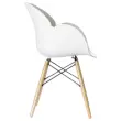 2 fauteuils PETALES pied h&ecirc;tre assise blanche 