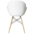 2 fauteuils PETALES pied h&ecirc;tre assise blanche 