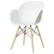 2 fauteuils PETALES pied h&ecirc;tre assise blanche 