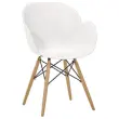 2 fauteuils PETALES pied h&ecirc;tre assise blanche 