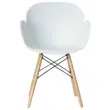 2 fauteuils PETALES pied hêtre assise blanche montés