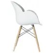 2 fauteuils PETALES pied hêtre assise blanche montés