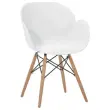 2 fauteuils PETALES pied hêtre assise blanche montés