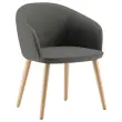 Fauteuil MILOS 4 pieds boisl gris