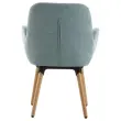 2 Fauteuils Tissu bleu 4 pieds bois vernis montés