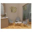 2 Fauteuils Tissu bleu 4 pieds bois vernis montés