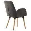 2 Fauteuils Tissu gris 4 pieds bois vernis montés