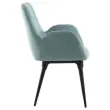 2 Fauteuils Tissu bleu clair 4 pieds métal montés