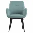 2 Fauteuils Tissu bleu clair 4 pieds métal montés