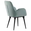2 Fauteuils Tissu bleu clair 4 pieds métal montés