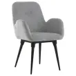 2 Fauteuils Tissu gris 4 pieds m&eacute;tal mont&eacute;s 
