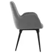 2 Fauteuils Tissu gris 4 pieds m&eacute;tal mont&eacute;s 