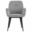 2 Fauteuils Tissu gris 4 pieds m&eacute;tal mont&eacute;s 