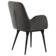 2 Fauteuils Tissu gris 4 pieds m&eacute;tal mont&eacute;s 