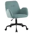 2 Fauteuils Tissu bleu clair piétement àroulettes montés
