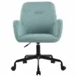 2 Fauteuils Tissu bleu clair piétement àroulettes montés