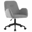 2 Fauteuils Tissu gris piétement à roulettes montés