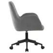 2 Fauteuils Tissu gris piétement à roulettes montés