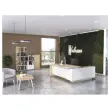Bureau rectangulaire BARI L180 cm chêne et blanc monté