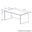 Bureau rectangulaire BARI L180 cm chêne et blanc monté
