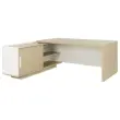 Bureau BARI Retour gauche 180 cm ch&ecirc;nestructur&eacute; / blanc mont&eacute; 