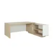 Bureau BARI Retour gauche 180 cm ch&ecirc;nestructur&eacute; / blanc mont&eacute; 