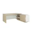 Bureau BARI Retour gauche 180 cm ch&ecirc;nestructur&eacute; / blanc mont&eacute; 