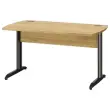 Bureau BREST 140 cm ch&ecirc;ne du bocage anthracite pieds en m&eacute;tal mont&eacute; 
