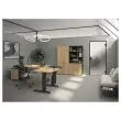 Bureau BREST 140 cm ch&ecirc;ne du bocage anthracite pieds en m&eacute;tal mont&eacute; 