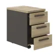 Caisson mobile 3 tiroirs BREST ch&ecirc;ne du bocage anthracite mont&eacute; 