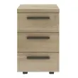 Caisson mobile 3 tiroirs BREST ch&ecirc;ne du bocage anthracite mont&eacute; 