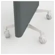 Cloison acoustique tissu gris roulettes blanc 190 x 100 cm mont&eacute;e 