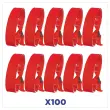 100 bracelets en tissu rouges 