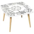 Table basse KIDS décor monument gris blanc 60x60