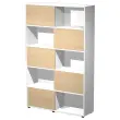 Biblioth&egrave;que blanc 10 cases 5 portes ch&ecirc;ne mont&eacute;e 